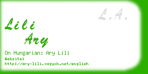 lili ary business card